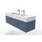 Castello Usa Nile 60" Wall Mounted Blue Vanity With White Top And Gold Handles CB-MC-60BLU-GLD-2053-WH - alternate 4